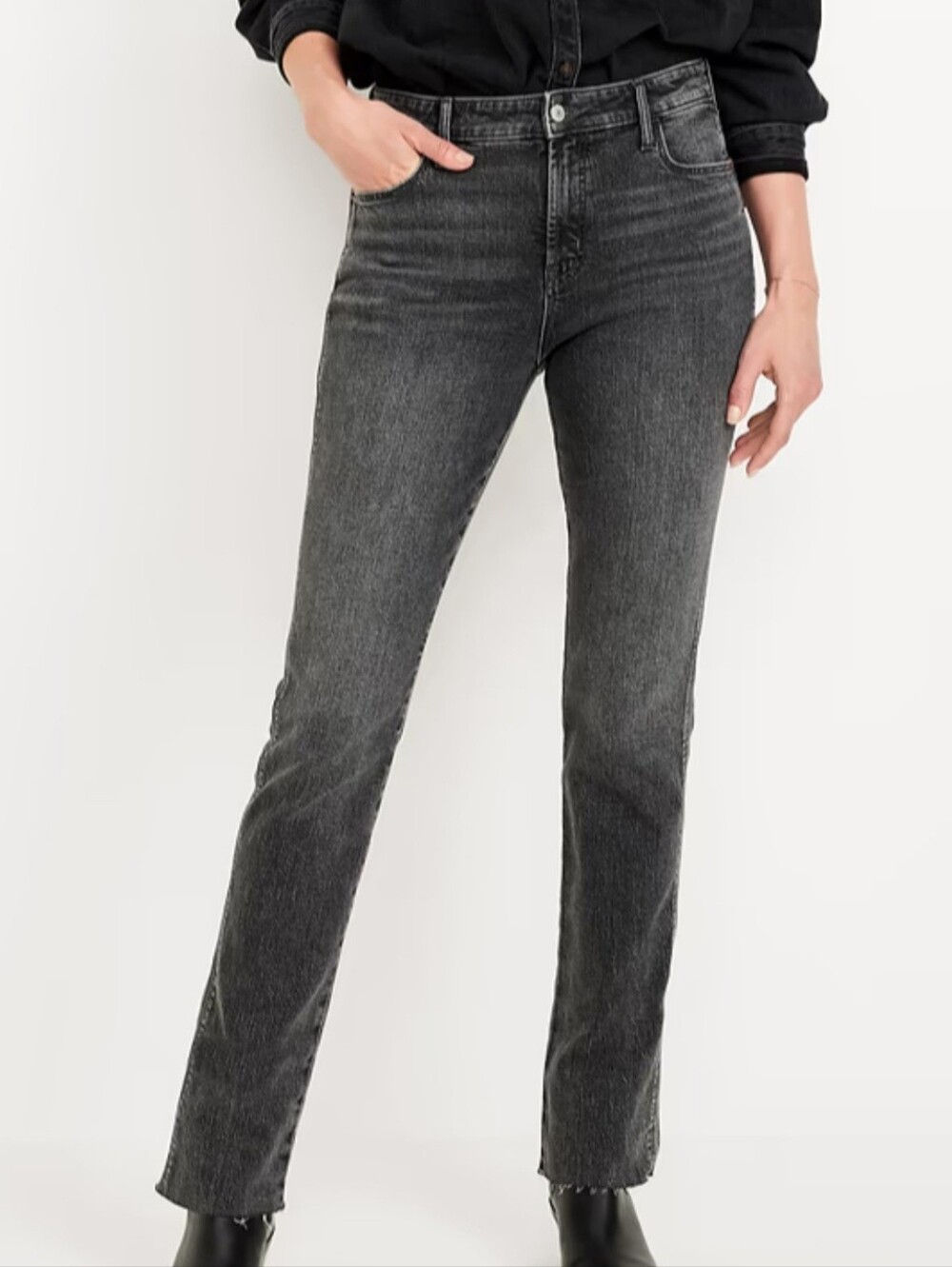 Old Navy Women's Slim 360 Degrees Stretch Fit Black/Gray Denim Jeans Size 6 4068